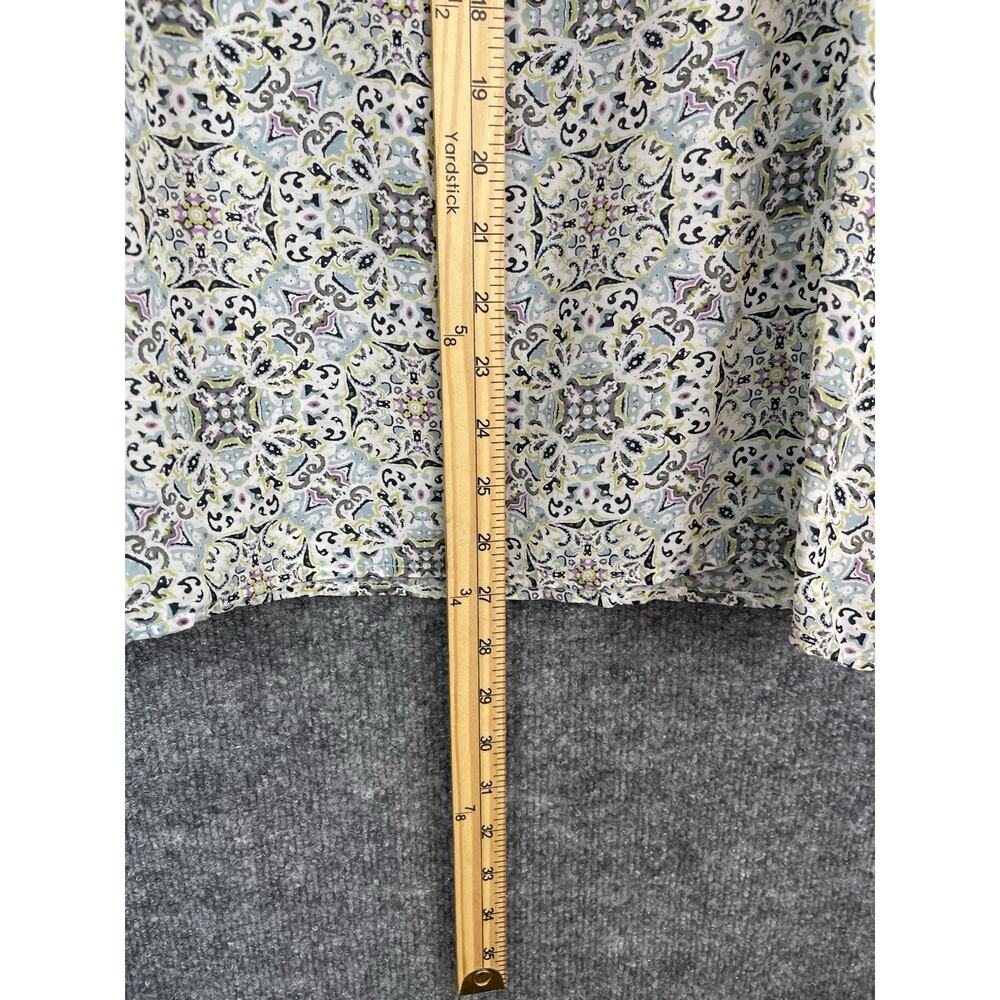 J. Jill Paisley Boho Chalk Blues Peasant Top Size L Rayon Boho Lightweight Airy - Picture 9 of 10